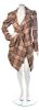 * A Vivienne Westwood Brown and Red Plaid Coat, Size 8.
