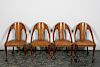 Set, Four Maitland Smith Leather Gondola Chairs