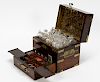 19th C. Rosewood Portable Apothecary Chest, 16pcs