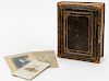 Late 19th  Cabinet Card Album w/ 3 Loose Images