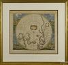 Color engraved map of the North Pole, 17th c., by