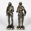 Pair, Miniature Metal Suits of Armor on Wood Bases