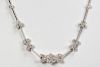 18k Modern White Gold & Diamond Floral Necklace