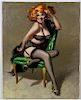 Donald Rusty Rust "Autumn" Pinup Oil Painting