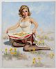 Donald Rusty Rust "Daisy" Oil On Canvas Pinup