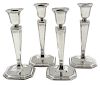 Set of Four Tiffany Sterling Candlesticks