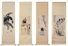 Four Chinese Scrolls Depicting Birds