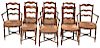 Set of Country French Rush Seat Dining Chairs
