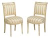 Pair Louis XVI Style Paint Decorated Side Chairs