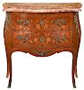 Louis XV Style Marble Top Marquetry Commode