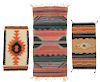 Three Southwestern Saddle Blanket Style Weavings
