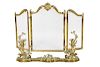 Brass Fire Screen with Floral Chenets
