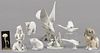 Nine Lladro porcelain animal figures, together wi