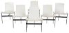 Set Six Laverne White Leather T Chairs