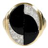 14kt. Diamond and Onyx Ring