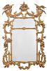 Large Chippendale Style Carved Gilt Wood Mirror