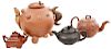 Group of Four Yixing Teapots