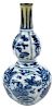 Early Blue and White Chinese Double Gourd Vase