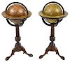 Pair Miniature Lane Globes on Carved Stand
