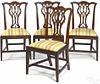 Set of four George III mahogany dining chairs, 18