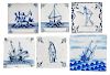 27 Delftware Ship and Figure Tiles