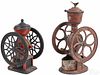 Two cast iron coffee grinders by Elgin National a
