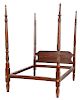 American Federal Carved Mahogany Four Poster Bed
