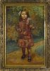 Oil on canvas portrait of a girl, signed F. Grut