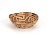 Pima, Basketry Bowl with Whirlwind Design