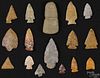 Large collection of Native American stone points