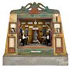 Unusual coin operated animated barber shop diorama