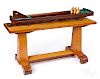 Walnut table top parlor bowling game