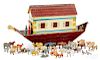 Large German painted Noah's Ark with animals