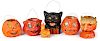 Five US Paper Pulp Halloween lanterns, etc.