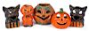 Five US Paper Pulp Halloween lanterns
