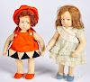 Two Lenci child felt dolls