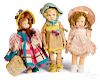 Three Lenci felt dolls