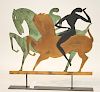 Art Deco Copper & Metal Relief, Horses/Figures
