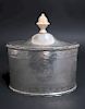 English Sterling Silver Oval Tea Caddy, c.1801-1802