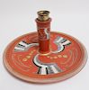 Dunand Style Deco Sterling  & Inlaid Centerpiece