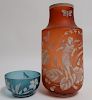 2 Art Glass Cameo Glass Vases