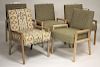 5 Art Deco Oak Arm Chairs, Samuel Marx, c.1950