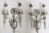 Pair French Polished White Brass Sconces, 1940's