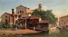 Giovanni Lavezzari (Venezia 1817-Venezia 1881)  - Venice, the gondolas boathouse