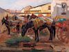 Gino Danti (Firenze 1881-1968)  - The pause of the carriages, 1927