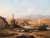 Rudolf  Müller (Basilea 1802-Roma 1885)  - Rome, panorama of the countryside with Ponte Nomentano, 1868