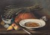Tommaso Realfonso, detto Masillo (Napoli 1677-Napoli 1743)  - Still life with asparagus, pears and eggs in a on a table