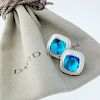 David Yurman Albion 11mm Blue Topaz Diamond Earrings