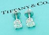 Tiffany & Co Platinum 0.78 TCW Diamond  Stud Earrings