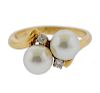 Tiffany &amp; Co 14K Gold Diamond Pearl Ring